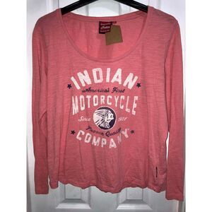 XL Indian Motorcycles Pink Long Sleeve Tee